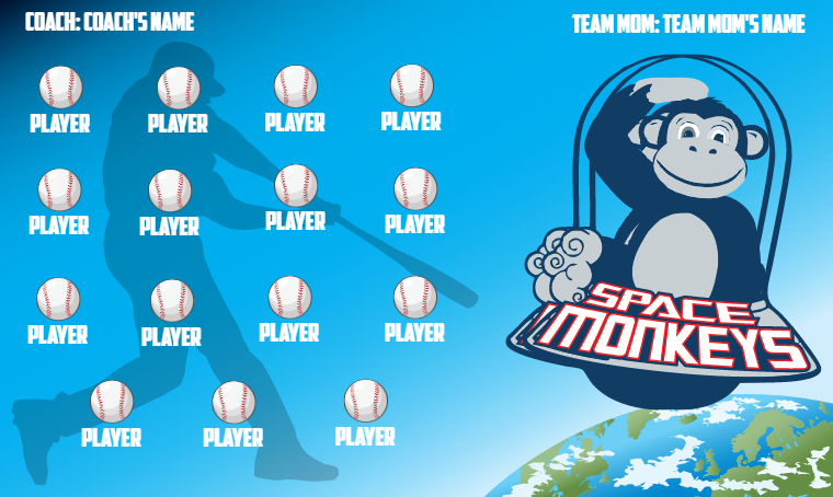 Space Monkeys 2 - Softball Banner – Team Sport Banners