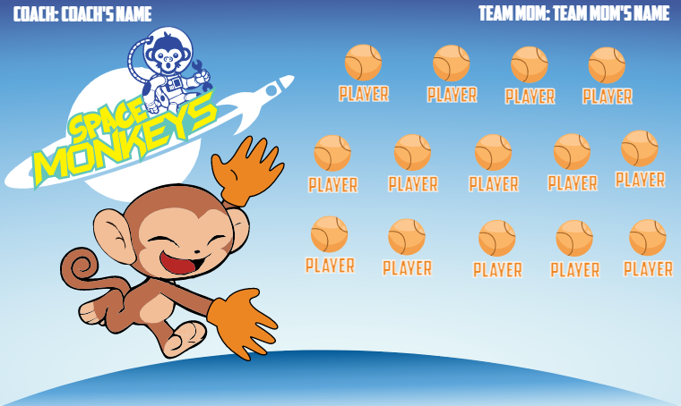 Space Monkeys 3 - Softball Banner – Team Sport Banners