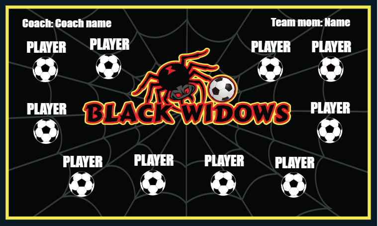 Black Widows - Soccer Banner