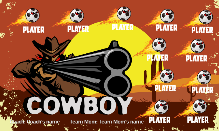 Cowboy - Soccer Banner