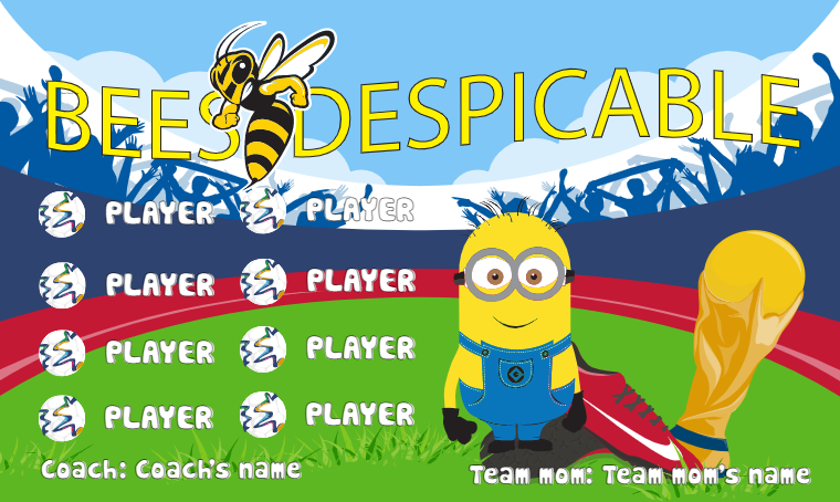 Bees Despicable - Soccer Banner