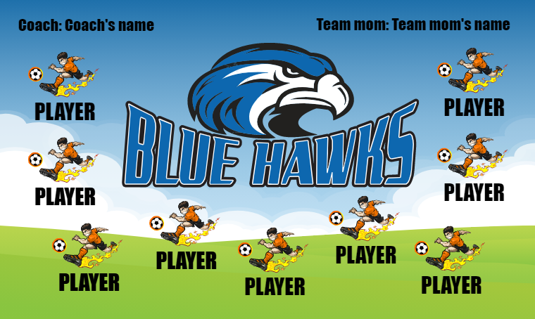 Blue Hawks - Soccer Banner