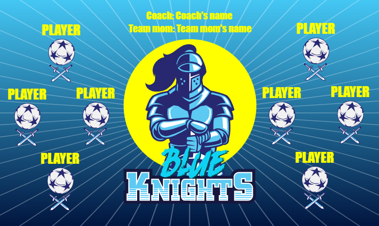 Blue Knights - Soccer Banner