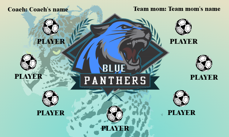 Blue Panthers - Soccer Banner