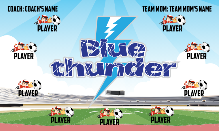 Blue Thuner - Soccer Banner