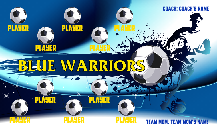 Blue Warriors - Soccer Banner