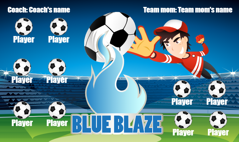 Blue Blaze - Soccer Banner