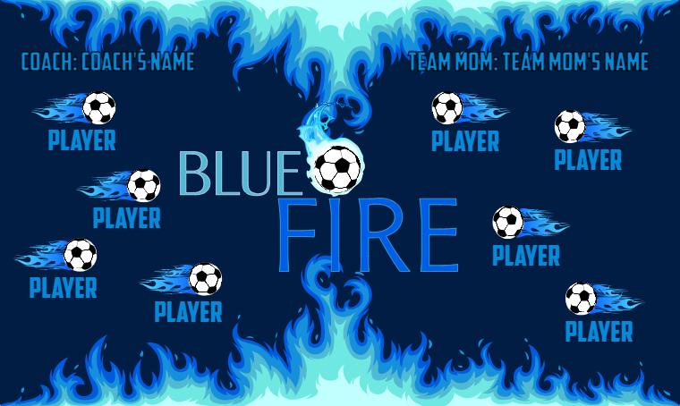 Blue Fire - Soccer Banner