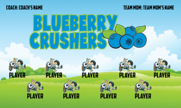 Blueberry Crushers - Soccer Banne