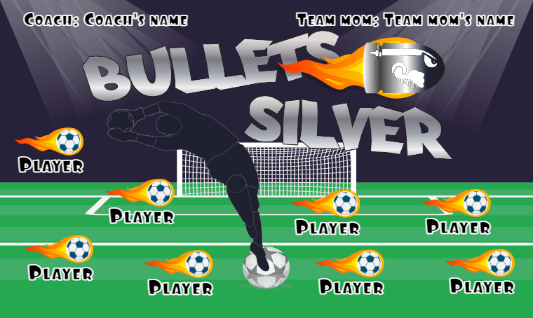 Bullets Silver - Soccer Banner