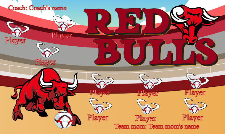 Red Bulls - Soccer Banner