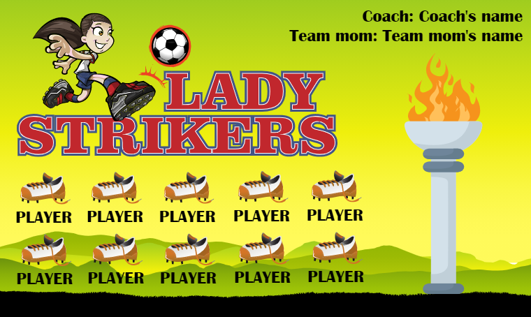 Lady Strikers - Soccer Banner