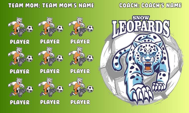 Snow Leopards - Soccer Banner