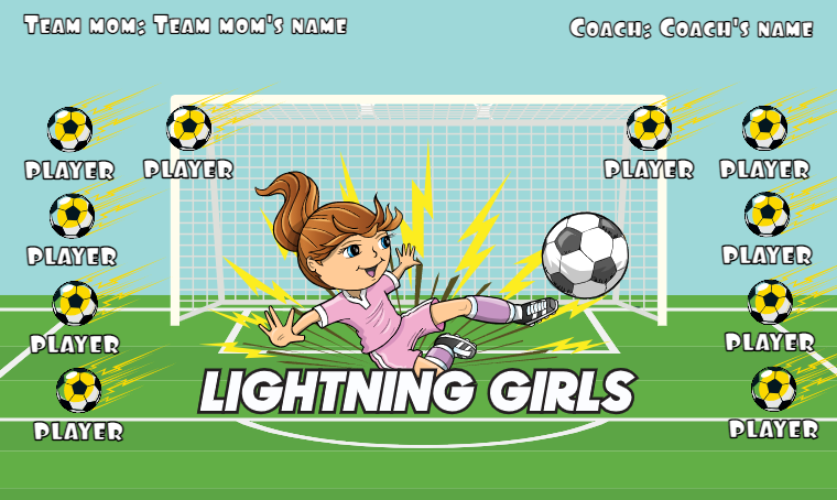 Lightning Girls - Soccer Banner