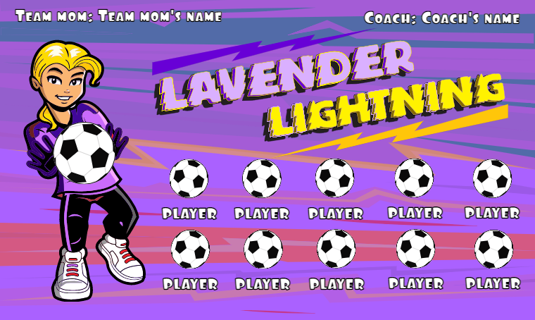 Lavender Lightning - Soccer Banner