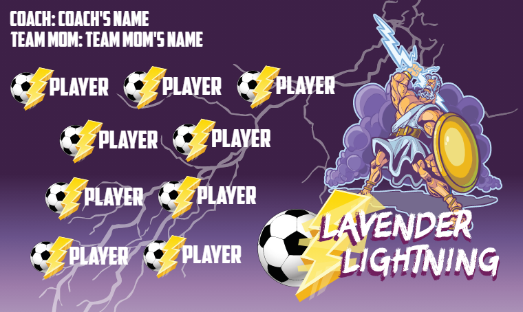 Lavender Lightning 3 - Soccer Banner