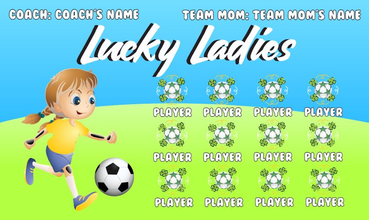 Lucky Ladies - Soccer Banner