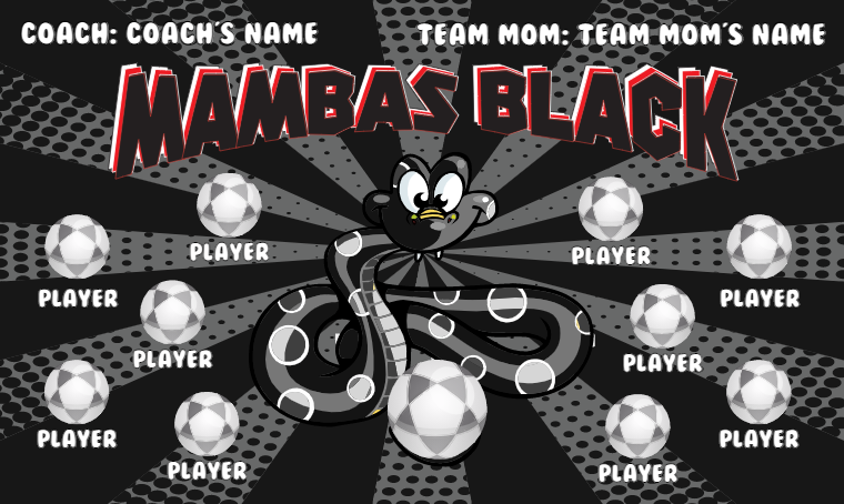 Mambas Black- Soccer Banner