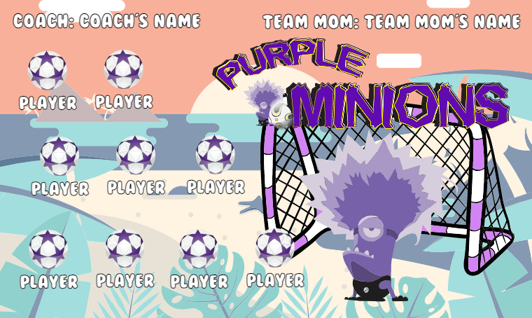 Purple Minions - Soccer Banner