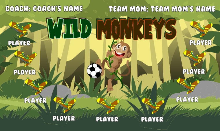 Wild Monkeys  - Soccer Banner