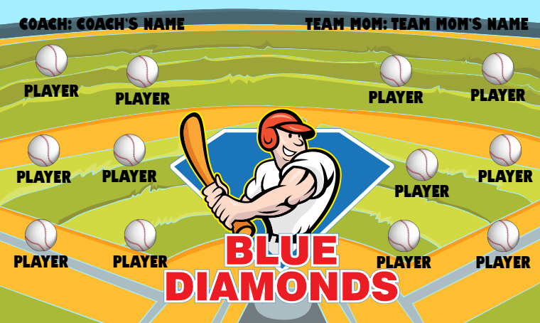 Blue Diamonds - Softball Banner