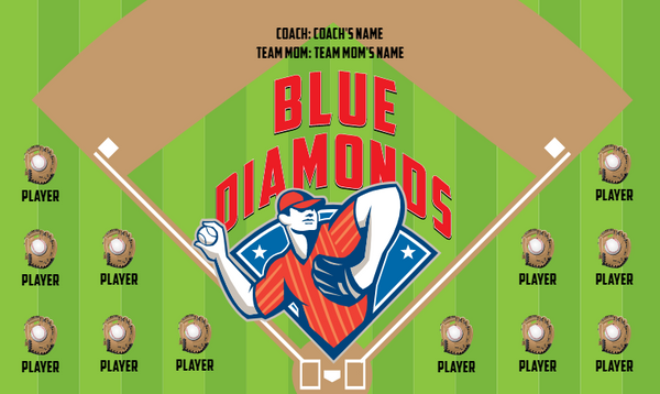 Blue Diamonds 2 - Softball Banner