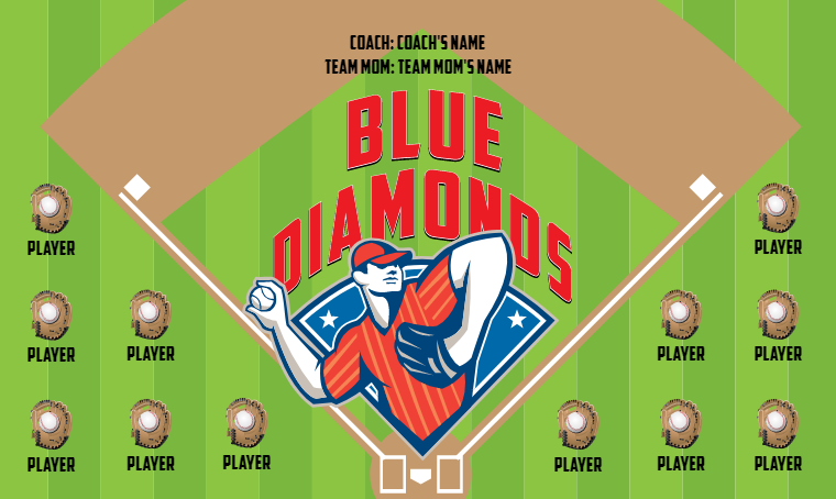 Blue Diamonds 2 - Softball Banner