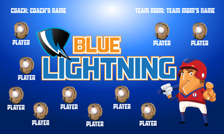 Blue Lightning 2 - Softball Banner