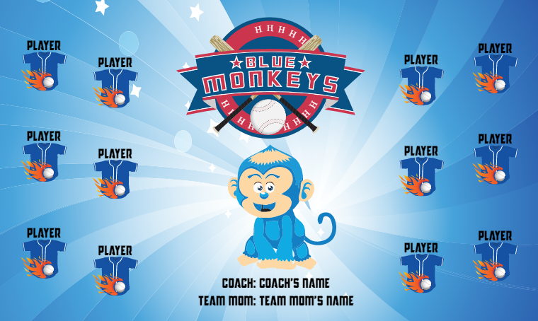 Blue Monkeys - Softball Banner