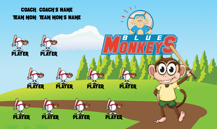 Blue Monkeys 2 - Softball Banner