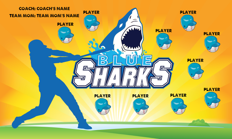 Blue Sharks - Softball Banner