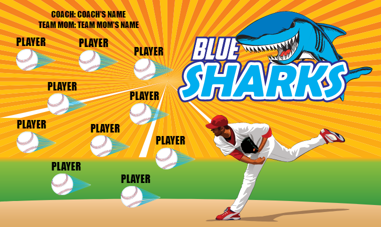 Blue Sharks 2 - Softball Banner