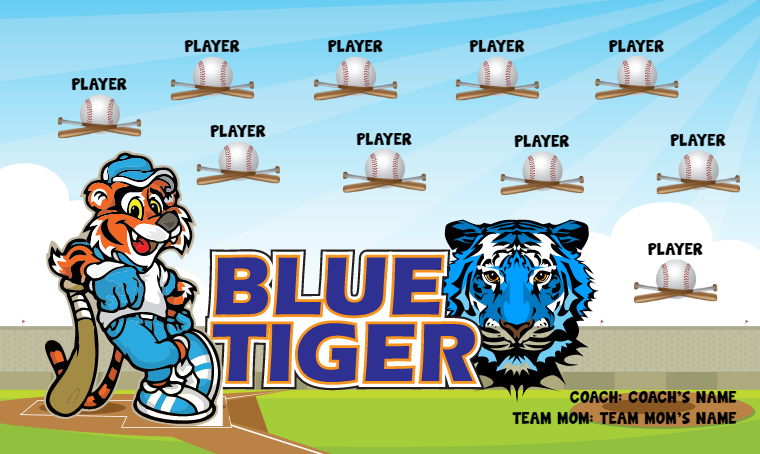 Blue Tiger - Softball Banner