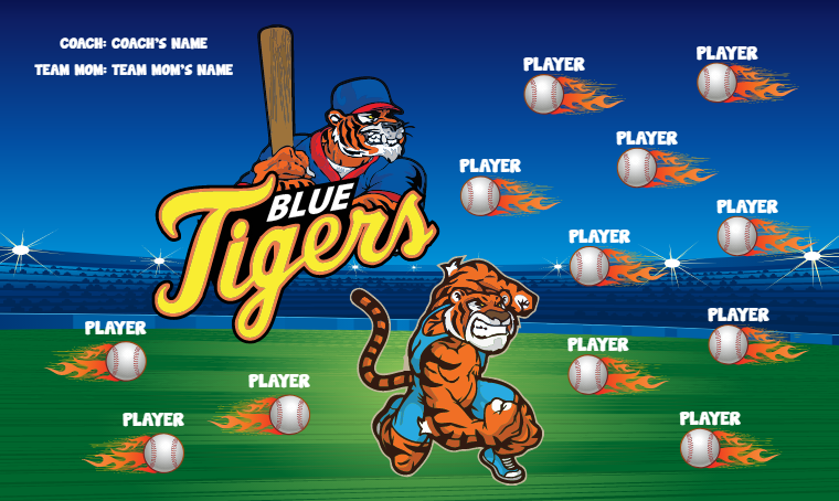 Blue Tigers - Softball Banner