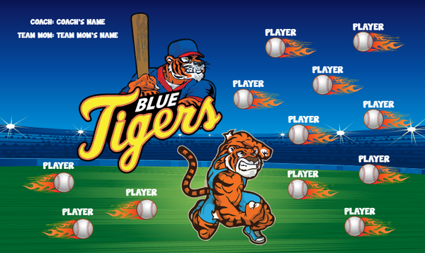 Blue Tigers - Softball Banner