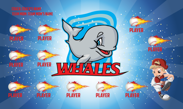 Whales - Softball Banner