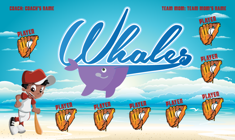 Whales - Softball Banner