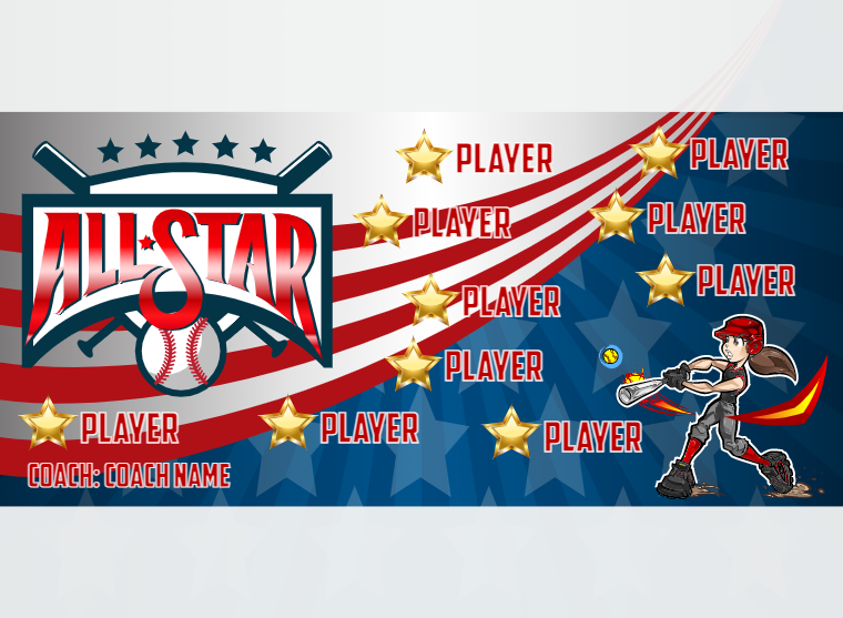 ALL Star 2 - Baseball - Pole Pocket Banner