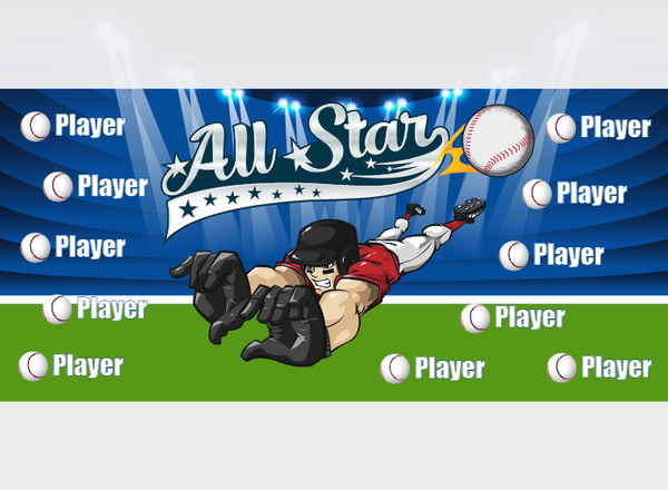 ALL Star 5 - Baseball - Pole Pocket Banner