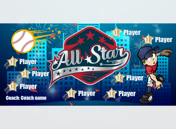 ALL Star - Baseball - Pole Pocket Banner
