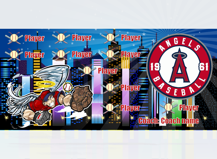 Angels LOS Angeles 3 - Baseball - Pole Pocket Banner