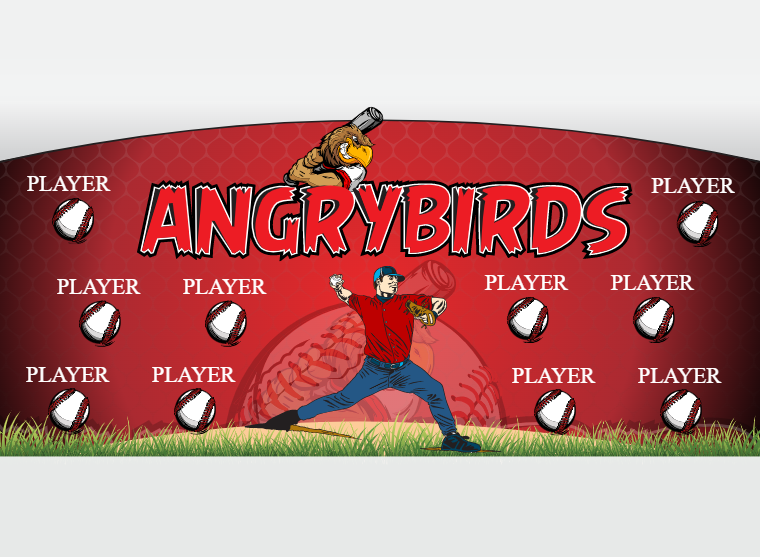 Angrybirds 3 - Baseball - Pole Pocket Banner