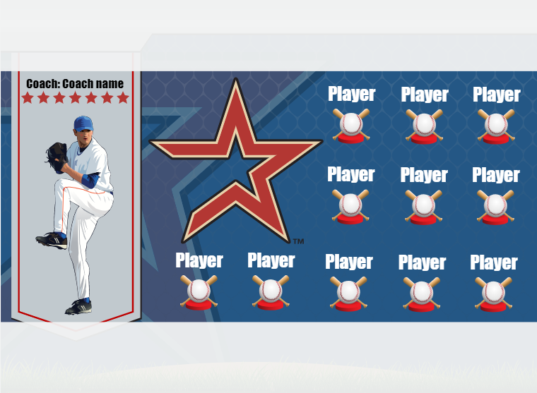 Astros 3 - Baseball - Pole Pocket Banner