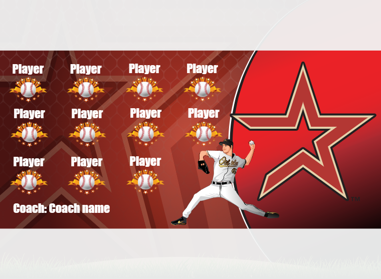 Astros 4 - Baseball - Pole Pocket Banner