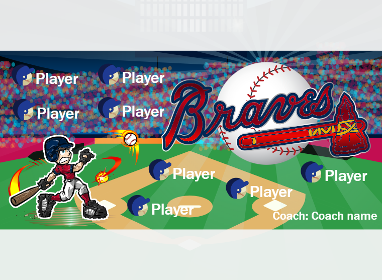 Atlanta 3 - Baseball - Pole Pocket Banner