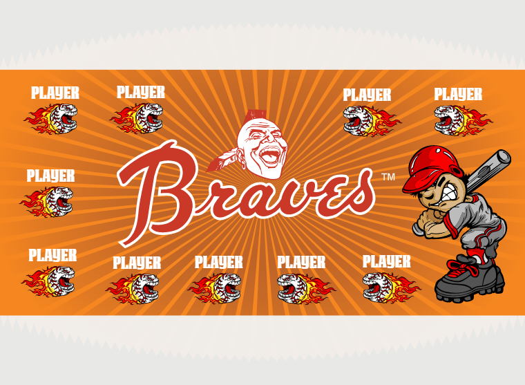 Braves 4 - Baseball - Pole Pocket Banner