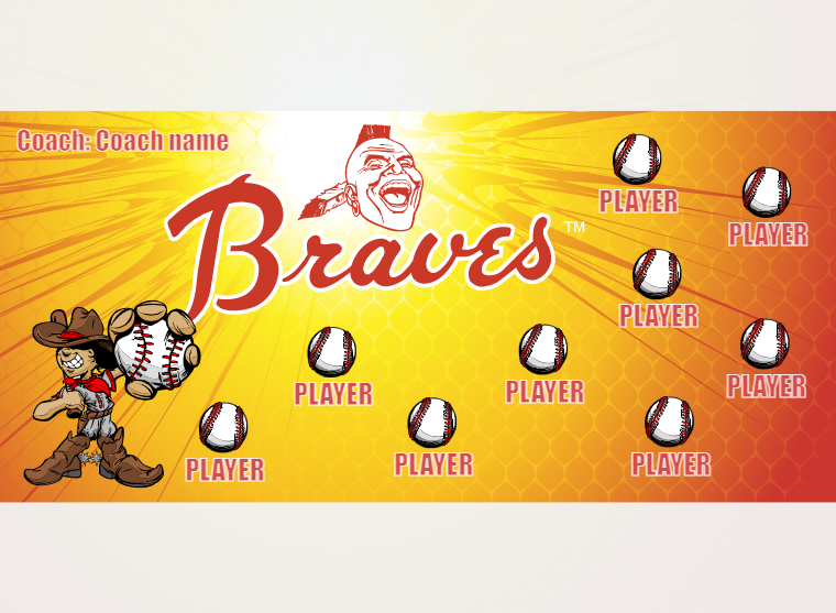 Braves 5 - Baseball - Pole Pocket Banner