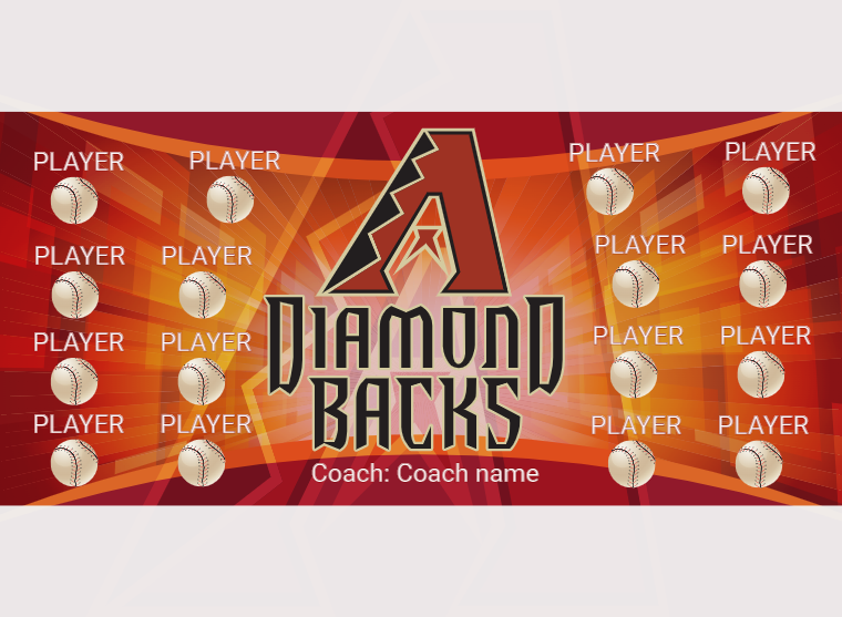 Diamond Black 1 - Baseball - Pole Pocket Banner