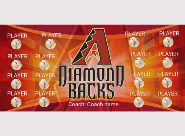 Diamond Black 1 - Baseball - Pole Pocket Banner