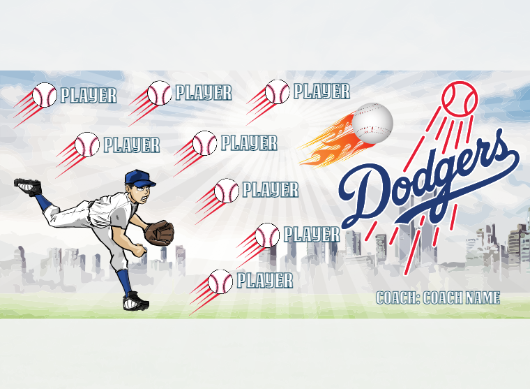 Dodgers 2 - Baseball - Pole Pocket Banner